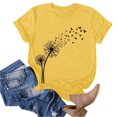 thumbnail image 1 of Babysbule Liquidation de Hauts pour Femmes T-shirt à Col Rond de Mode pour Femmes à Manches Courtes Imprimé Pissenlit T-shirt Décontracté Ample Hauts, 1 of 4