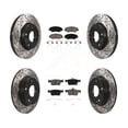 thumbnail image 1 of Transit Auto Front Rear Coated Drilled Slotted Disc Brake Rotors and Ceramic Pads Kit for Car Honda Civic KDC-100340, 1 of 11