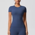 thumbnail image 2 of Yuyuzo Womens Workout Tops Short Sleeve Yoga Running Cropped Basic Tees Crewneck Athletic Tight T Shirts, 2 of 6