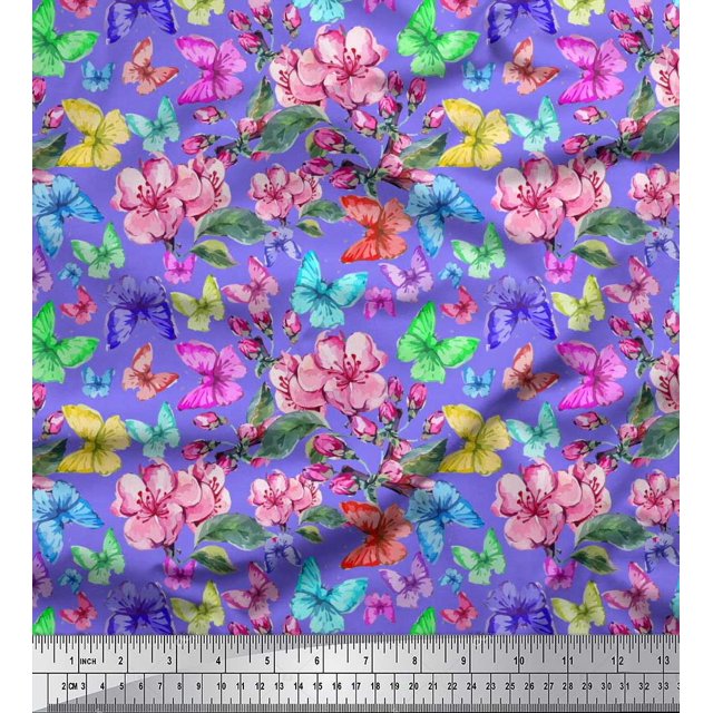 Soimoi Modal Satin Fabric Biscuit Food Decor Fabric Printed Yard 42 Inch Wide