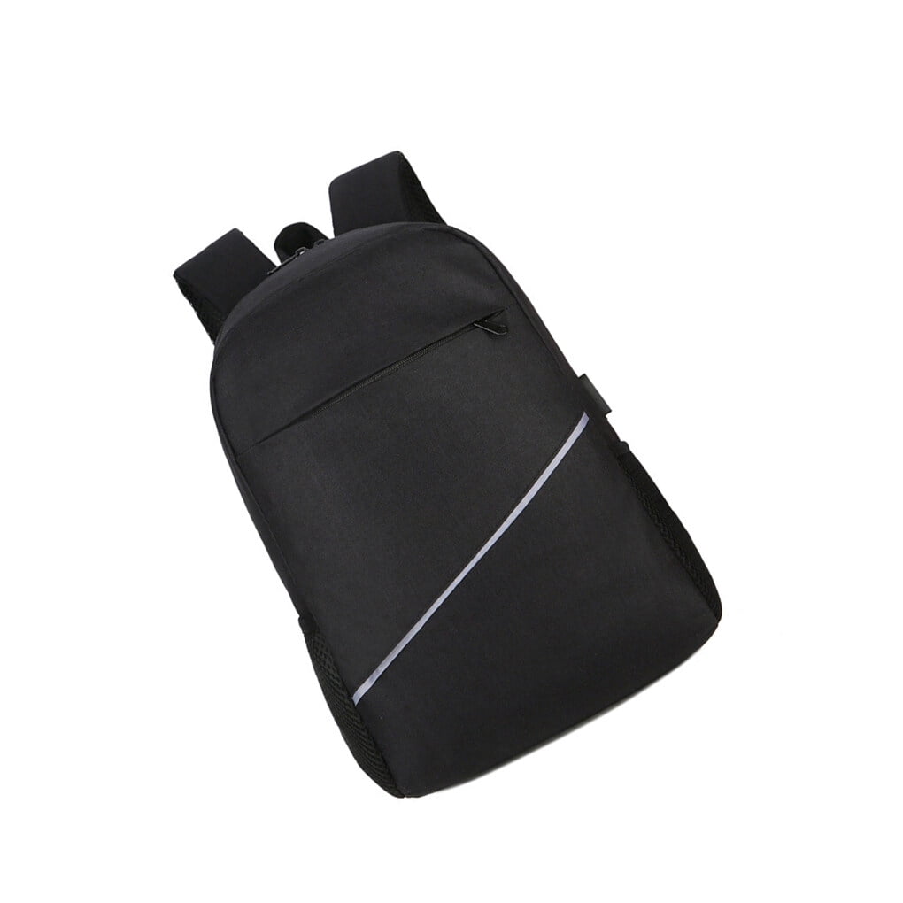 kurtrusly 14inch Computer Bag Universal PC Accessory Solid Color USB Port Zipper Laptop Backpack Laptops Holders Computers Accessories Black