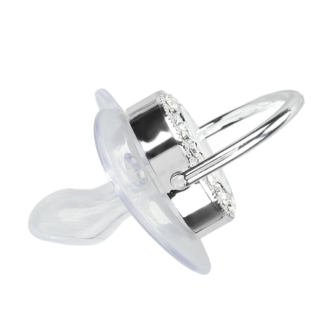 With Silicone Baby Pacifier Silver A-Z Letters Safe BPA Free One Piece Seamless Pacifier with Lid for Infant 6-18 Months