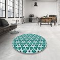 thumbnail image 4 of Ahgly Company Tapis d'Intérieur Rectangulaire Transitionnel Vert Sarcelle Lavable à la Machine, 8 Pieds x 10 Pieds, 4 of 7