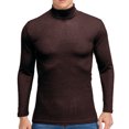 thumbnail image 1 of EGNMCR Pull Col Roulé pour Hommes, Pull Côtelé Tricoté Uni pour Hommes, 1 of 3