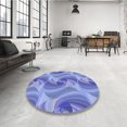 thumbnail image 4 of Ahgly Company Tapis d'Intérieur Lavable en Machine Carré Bleu Denim, 3 Pieds Carré, 4 of 7