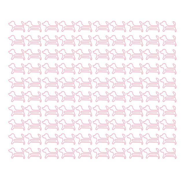 100pcs Chien en Forme de Trombones Glissent Résistance Exquis Mignon Trombones pour le Bureau de l'École Rose