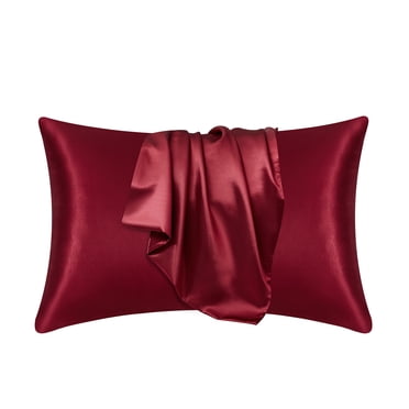 TopLLC 2 Pcs Silk Pillow Cases, 20x30 inch Soild Color Satin Pillow Cover with Envelope Closure, Soft Silky Breathable Wrinkle-Free Cooling Pillowcase Beauty Sleep Bed Pillow Cover for Hair and Skin