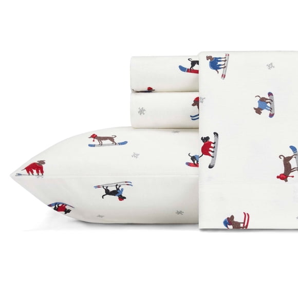 Eddie Bauer - Flannel Collection - 100% Premium Cotton Bedding Sheet Set, Pre-Shrunk & Brushed For Extra Softness, Comfort, and Cozy Feel, King, Ski Patrol