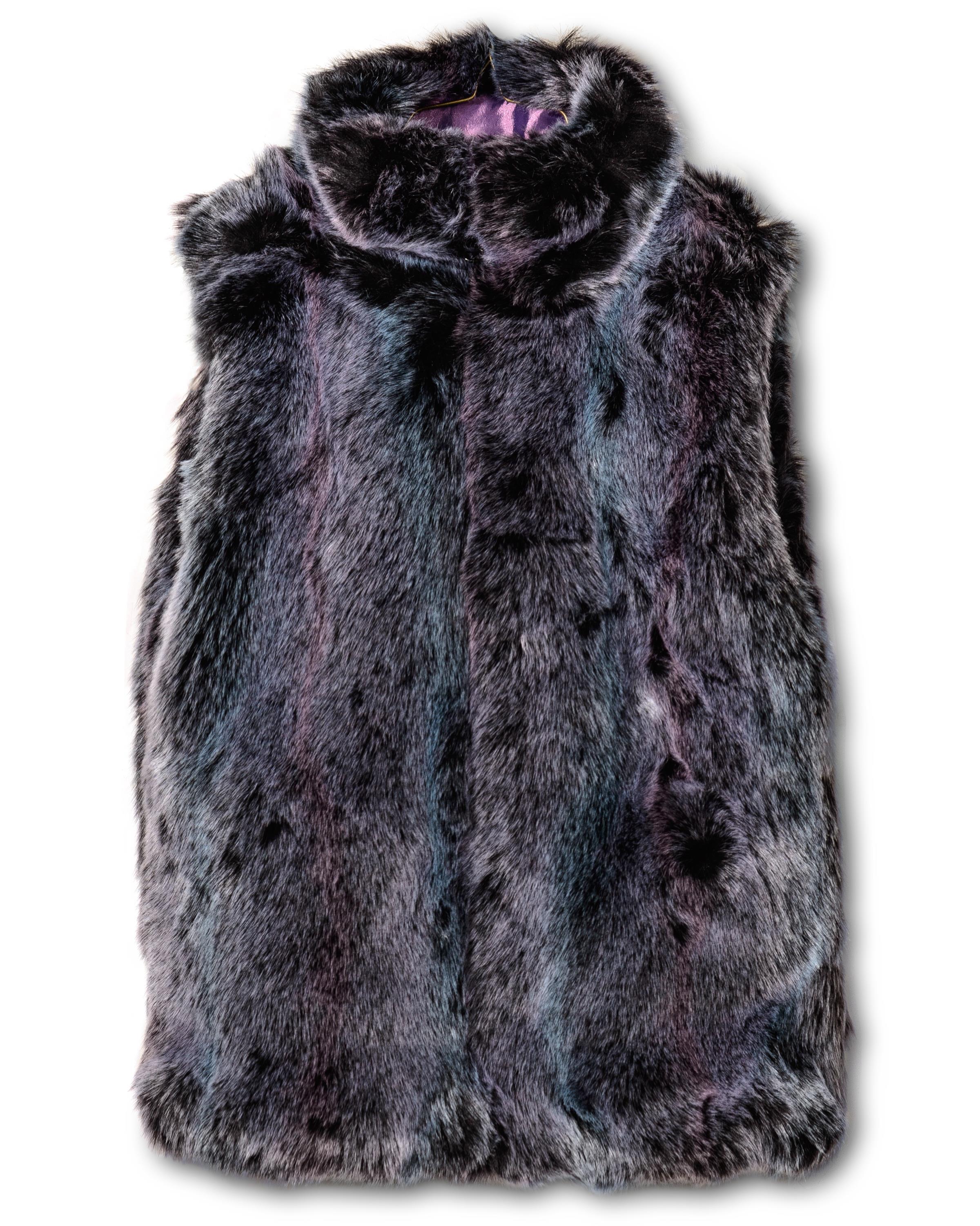 Widgeon Girls' Faux Fur Zip Long Sleeveless Zip Front Jacket