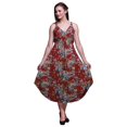 thumbnail image 1 of Bimba Robe Midi de Villégiature à Cordon pour Femmes à Imprimé Floral à Bretelles Spaghetti Tenue de Plage-Xx-Grand, 1 of 1