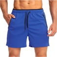 thumbnail image 1 of asjyhkr Mens Gym Shorts Zip Pockets Elastic Waist Drawstring Shorts Quick Drying Breathable Athletic Shorts, 1 of 3