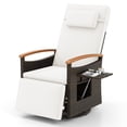 thumbnail image 2 of Costway Outdoor 360° Swivel Rattan Recliner Chair Patio Wicker Chaise Lounge Chair White, 2 of 10