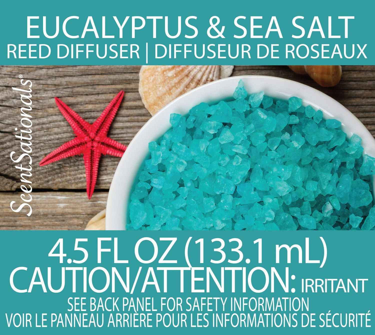 Diffuseur de roseaux ScentSationals - Eucalyptus & Sel Marin