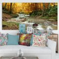 thumbnail image 2 of Designart Forest Waterfall with Yellow Trees Canvas Wall Art, 2 of 4