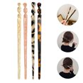 thumbnail image 3 of 4Pcs Tortoise Shell Long Hair Sticks Acetate Hair Pin Women Hair Styling Tools, 3 of 8