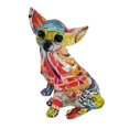 thumbnail image 2 of veasfak Statue d'Animal Décorative Centre de Table Moderne Coloré Graffiti Chihuahua Alphabet Graffiti, 2 of 9