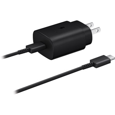 Chargeur Super Rapide 25 W d'Origine Samsung et Câble USB‐C Compatible avec Galaxy Tab S6 - Chargeur Mural Samsung avec Capacité de charge Super Rapide de 25 Watts Utilisant Power Delivery - Noir