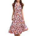 thumbnail image 1 of Ovzne Robes d'Été pour Femmes 2025 Robe d'Été pour Femmes à Imprimé Floral Décontractée à Manches Courtes Col Ras du Cou Robe Décontractée Fluide à Volants Maxi Robe de Plage Robe de Printemps Imprimée Liquidation, 1 of 4