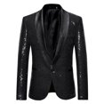 thumbnail image 1 of Mikilon Veste de Complet Décontractée à Paillettes pour Homme, Automne et Hiver, Personnalité, 1 of 3
