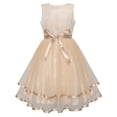 thumbnail image 2 of Robe de Demoiselle d'Honneur Beige pour Fille, Robe de Mariage, 5 Ans, 2 of 6
