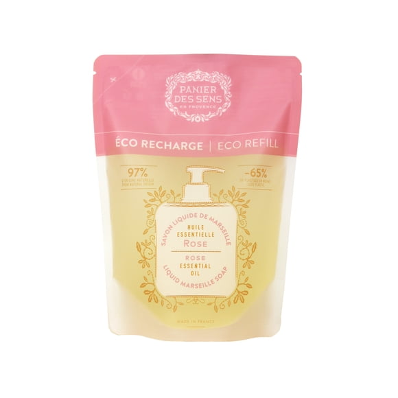 Panier Des Sens Recharge de Savon de Marseille Liquide à la Rose Régénérante 16,9 Onces