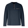 thumbnail image 4 of Birdeem Men Casual Solid Color Button Short Sleeve Turndown Collar Blouse Shirt, 4 of 11