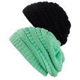 thumbnail image 1 of Tuque Tricotée pour Femmes (Lot de 2), Noir/sauge, 1 of 1