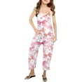 thumbnail image 1 of Girls Jumpsuit Star Print Jumpsuits Rompers for Girls Spaghetti Strap Rompers with Pockets Girls Outfit 4-5 Y, 1 of 5