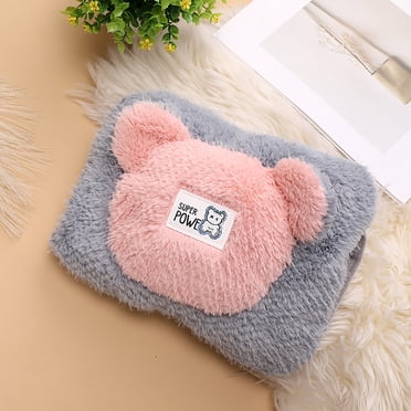 Plush Hot Water Bottle Cover - Insulating Protector for Pain Relief, Winter Warmth Accessory (28x19cm)