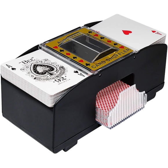 Card Shuffler Electric, 2 Decks Automatic Card Shuffler Battery Operated Card Shuffler Poker Playing Cards for Home Party Club Rummy Bridge Game