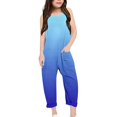 thumbnail image 2 of MIASHUI Combinaison pour Filles à Col en V Sans Manches, Décontractée, Pantalon Long, Bleu, 11-12 Ans, 2 of 5