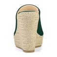thumbnail image 2 of BLISSFUL STEP Chaussures pour Femmes Talon Compensé Bout Ouvert Espadrilles Mules à Plateforme Vert Foncé 8,5, 2 of 7
