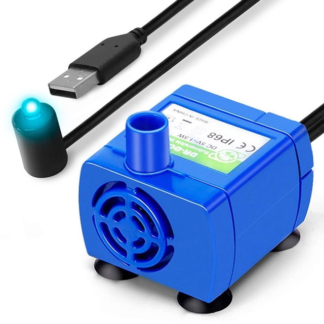 YOPTOP Cat Water Fountain Pump 40db Super Silent Cat Fountain Replacement Pump Auto Power Off Pet Water Fountain Pump IP68 Waterproof DR-DC160 Replacement Pump