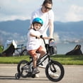 thumbnail image 2 of Costway Vélo pour Enfant 14 Pouces avec Roues Stabilisatrices, Guidon et Selle Réglables, Frein à Main, Noir, 2 of 10