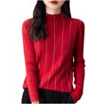 thumbnail image 2 of Sentmoon Long Cardigan en Tricot pour Femmes Grande Taille Col Rond Manches Longues Chandails pour Femmes Couleur Unie Tunique Ample en Tricot Chandails pour Femmes Automne et Hiver pour Fête des Fêtes Tricot Rouge TG, 2 of 4