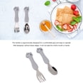 thumbnail image 3 of 2 Pcs Toddler Utensils, Stainless Steel Flatware Fork Spoon Kids Silverware Set With Comfortable Handle Toddler Training Spoon Cartoon Fork Cutlery Set For Kids Safe Dining, 3 of 8