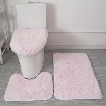 Mefallenssiah Tie Dyed Plush Carpet Plush toilet Three Piece Set Non Slip Mat Bath
