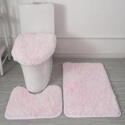 Dvkptbk Non Slip Bath Mat for Bathroom (16 X 24, Dark Purple) Water Absorbent Soft Microfiber Shaggy, Machine Washable Thick Plush Bath Rugs for Shower