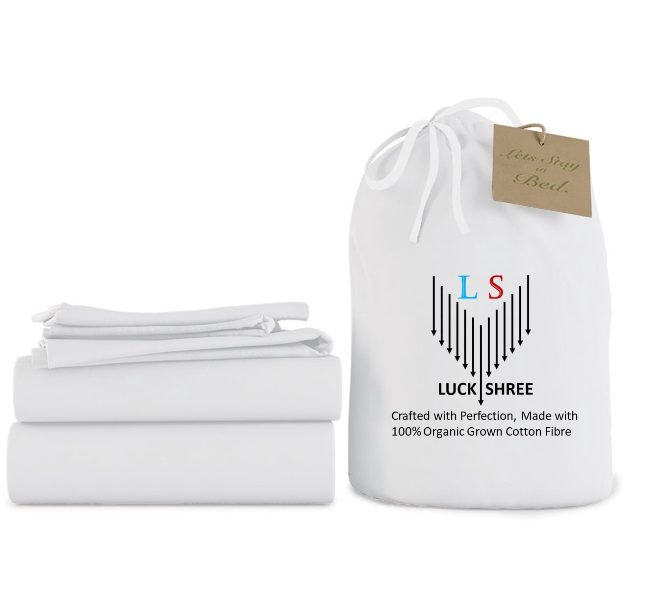 Twin Size Organic Cotton Sheet Set- 700-Thread-Count 100% Organic - 10" Deep Pockets 700TC Organic Sheets - White