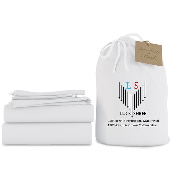 24-INCH EXTRA DEEP POCKETS - 100% Organic 800-Thread-Count - California King Size Organic Cotton Sheet Set- White