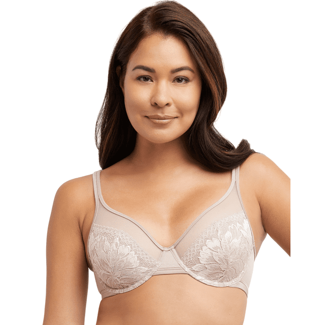Bali Womens One Smooth U Lightweight Lace Minimizer Bra, 38DD, Evening Blush
