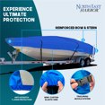 thumbnail image 4 of Housse de Bateau NEH, Tissu Épais et Robuste, Résistant à la Décoloration, Imperméable, 17 Pieds-19 Pieds, Remorquable, Convient au Tri-Coque Pêche Ski Style Pro Bass Runabout (Bleu), 4 of 5