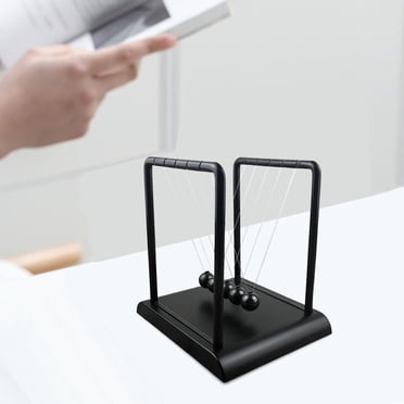 Newtons Cradle Balance Balls Fun Science Accessories Desk Toy with Black Stand 5