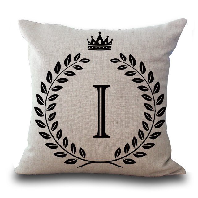 Housse de Coussin Décoration à la Maison Mode Lettres Anglaises Imprimer, I