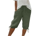 thumbnail image 1 of Timegard Womens Shorts Elastic High Waist Bottom Drawstring Shorts Summer Casual Solid Color Shorts, 1 of 7