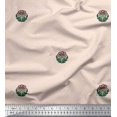 thumbnail image 1 of Soimoi Poly Georgette Fabric Dot,Leaves & Floral Block Printed Fabric 1 Yard 52 Inch Wide, 1 of 3