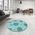 thumbnail image 4 of Ahgly Tapis Rectangulaire Lavable en Machine Intérieur Transitionnel Vert Écume de Mer, 2 Pieds x 5 Pieds, 4 of 7