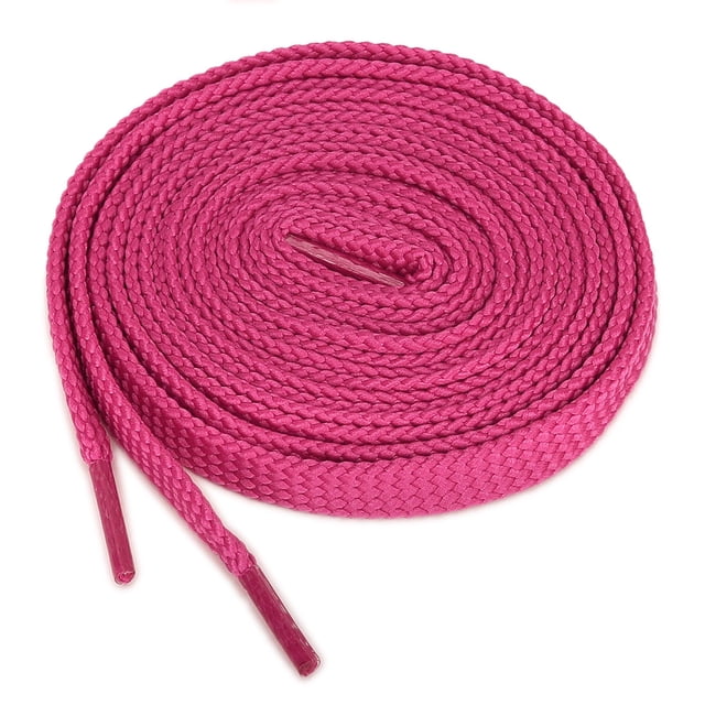 INSPIRE CHIC Unisexe 2 Paires à Double Couche Lacets Creux Élastiques Plats de Couleur Rose Vif. Faits de 100 % polyester avec un design Uni, Ces Lacets Plats Offrent une construction à Double Couche pour la Durabilité. Chaque Lacets Mesure 1 cm de Largeur et Varie de 100 à 160 cm de Longueur. Convient aux Espadrilles en Toile, Chaussures de Sport Ou Autres Chaussures Décontractées. l'Ensemble Comprend 2 Paires (4 Pcs).
