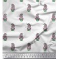 thumbnail image 1 of Soimoi Poly Georgette Fabric Leaves & Paisley Block Printed Fabric 1 Yard 42 Inch Wide, 1 of 3