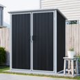 thumbnail image 1 of Remise de Rangement Extérieure Noire 5x3 Pi - Armoire de Patio en Résine Résistante aux Intempéries pour Outils, Coussins et Rangement de Vélos - Verrouillable - Durable et Assemblage Facile, 1 of 8